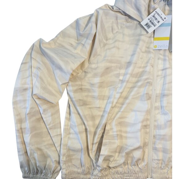 Title: Ace Print Zip Jacket w/ Stowaway Hood – Cream – Size XL NWT - Picture 8 of 11